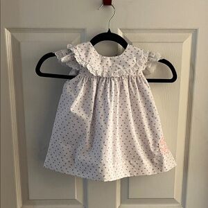 Adorable White and Pink Kids Dress. The Beautiful Bonnet Dress